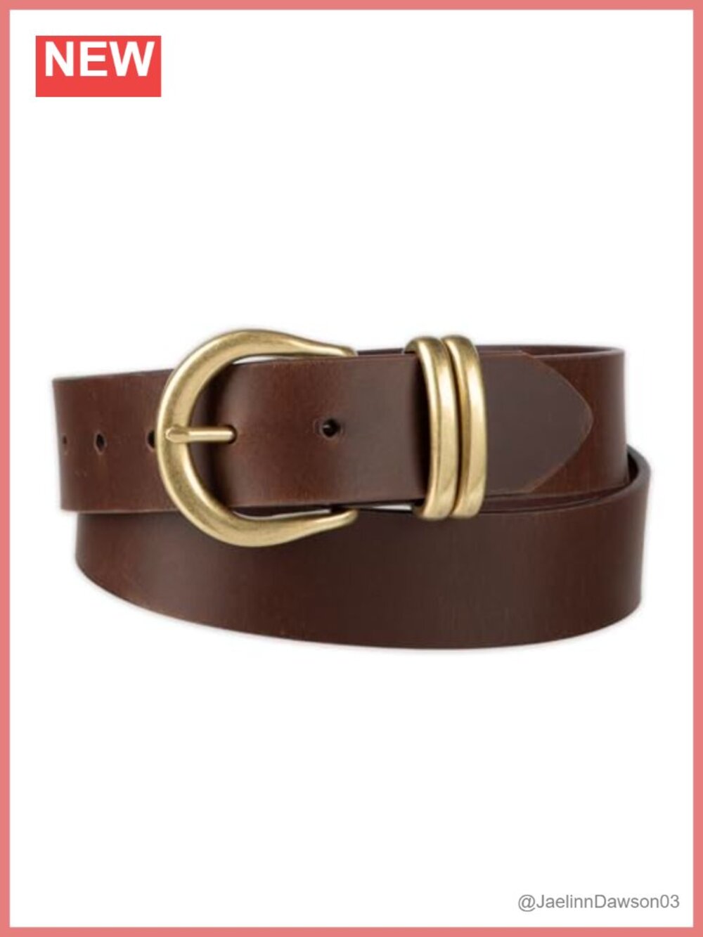 Genuine Leather Jean Belt Double Loop Harness Buckle Adjustable